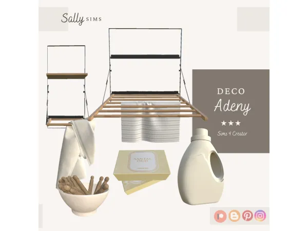 Alpha Adeny Essential Laundry Set (Deco Only) - The Sims 4 Custom Content