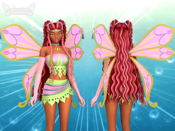 Mix AishaLayla Outfit Enchantix Gloves Wings Fada das Ondas - The Sims 4 Custom Content