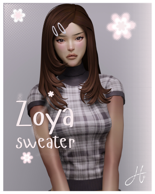 Maxis Match heartquake zoya sweater by simsfinds - The Sims 4 Custom Content