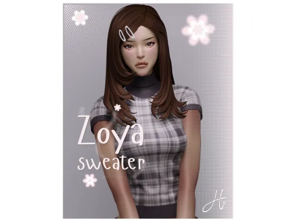 Maxis Match heartquake u2661 zoya sweater - The Sims 4 Custom Content