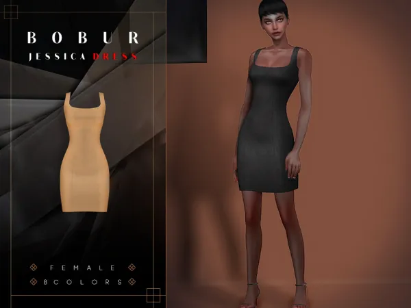 Alpha Jessica Short sheath dress - The Sims 4 Custom Content