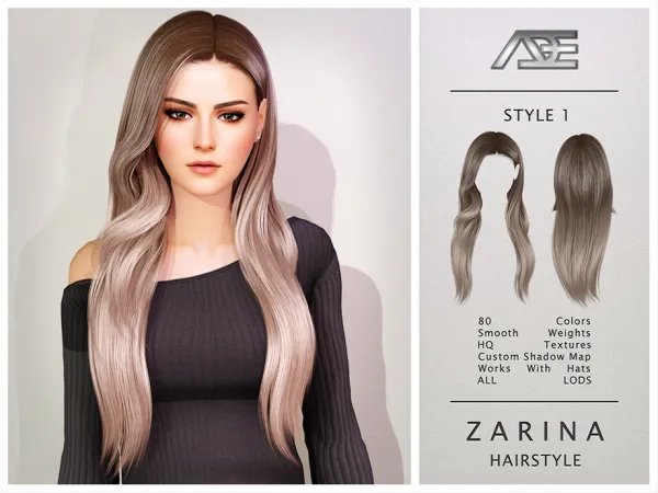 Sims 4 Zarina - Style 1 (Hairstyle) by Ade_Darma