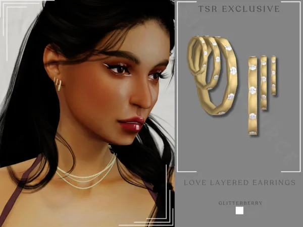 Sims 4 Love Layered Hoop Earrings by Glitterberryfly