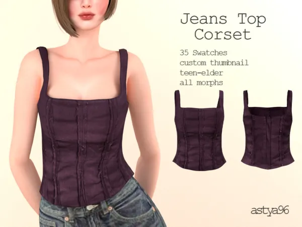 Sims 4 Top Corset by astya96cc