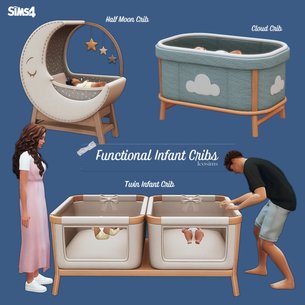 Mix Functional Infant Cribs by leosims4cc - The Sims 4 Custom Content