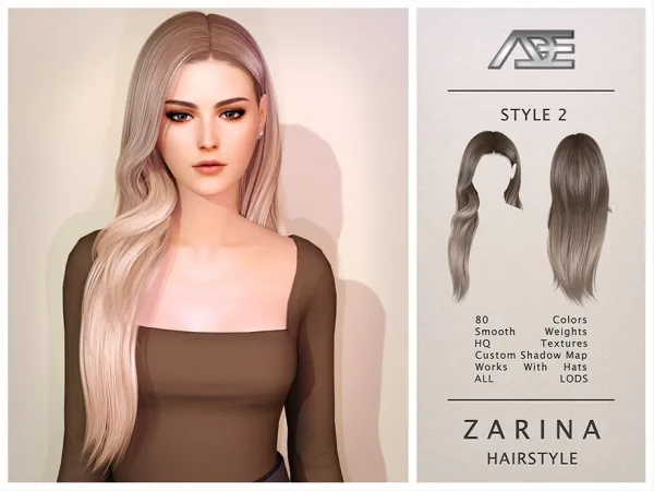 Sims 4 Zarina - Style 2 (Hairstyle) by Ade_Darma