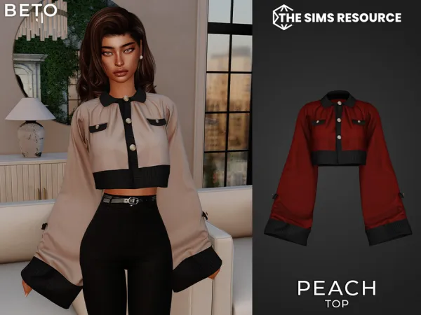 Sims 4 Peach (Top) by Beto_ae0