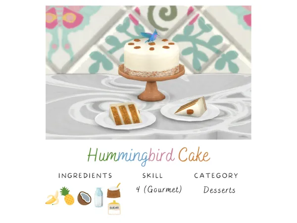Maxis Match Hummingbird Cake by Tianasims - The Sims 4 Custom Content