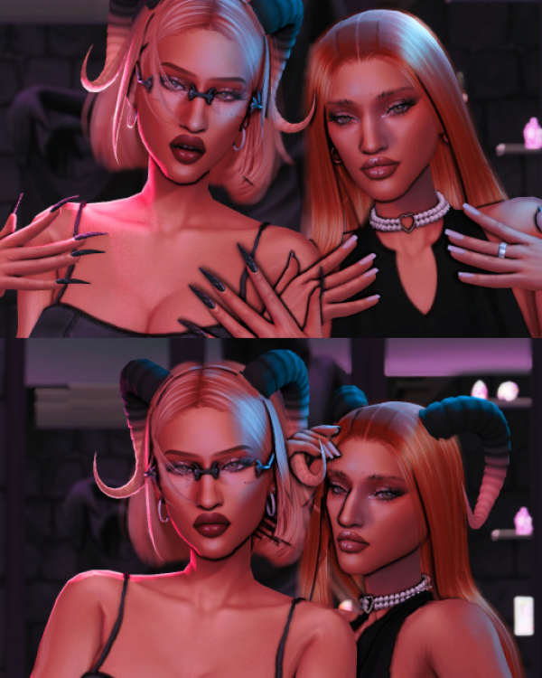 Alpha Townie makeover Caliente Sisters by simsfinds - The Sims 4 Custom Content