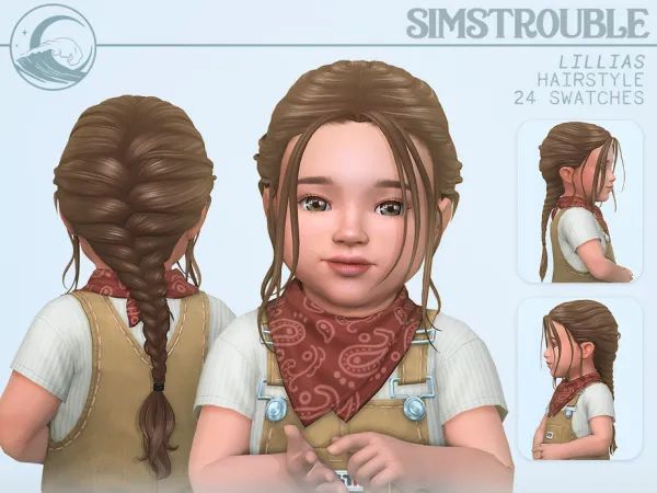 Maxis Match Lillias Hair Set 4 Bangs Variations by simstrouble - The Sims 4 Custom Content