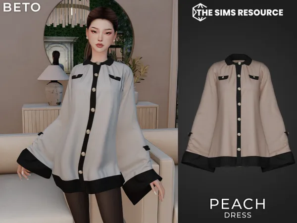Sims 4 Peach (Dress) by Beto_ae0