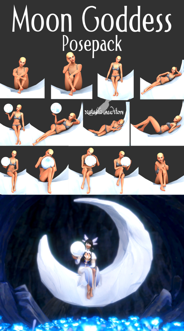 Mix Moon Goddess posepack by simsfinds - The Sims 4 Custom Content