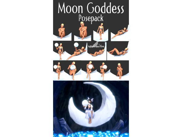 Mix Moon Goddess posepack by natalia_auditore - The Sims 4 Custom Content