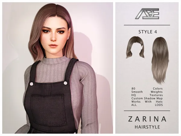 Sims 4 Zarina - Style 4 (Hairstyle) by Ade_Darma
