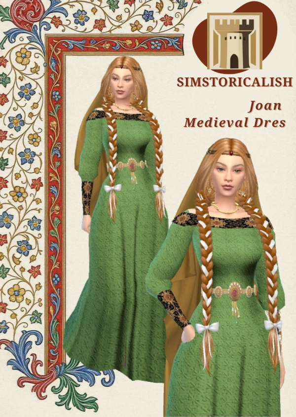 Mix [Simstoricalish] Joan Medieval Dress by simsfinds - The Sims 4 Custom Content