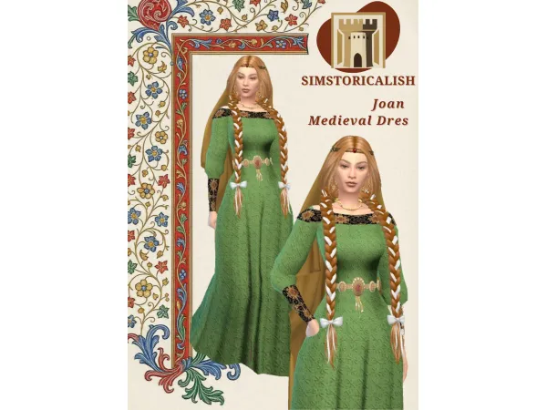 Mix [Simstoricalish] Joan Medieval Dress - The Sims 4 Custom Content