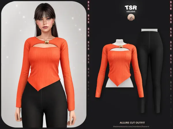 Sims 4 SET-Allure Cut Outfit - BD1653
