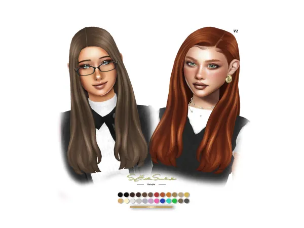 Sims 4 Tyra Hairstyle by sehablasimlish