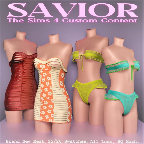 Alpha Svr_Lingerie Dress by saviorts4 - The Sims 4 Custom Content