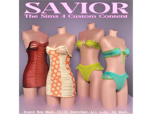 Alpha Svr_Lingerie Dress by Derafim Cute - The Sims 4 Custom Content