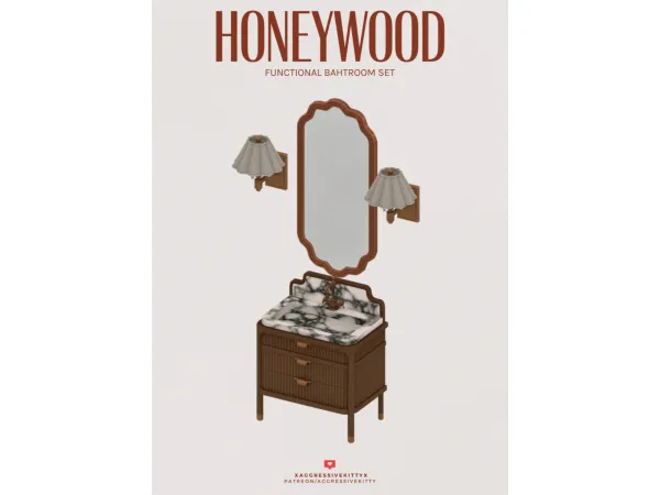 Maxis Match HONEYWOOD BATHROOM by aggressivekitty - The Sims 4 Custom Content