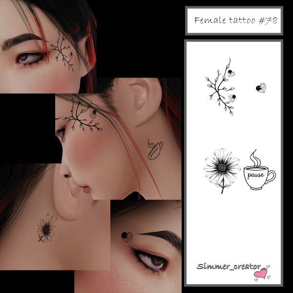 Alpha Female tattoo 78 by simmer_creator - The Sims 4 Custom Content