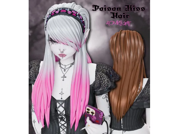 Maxis Match Poison Kiss Hair by atomiclight - The Sims 4 Custom Content