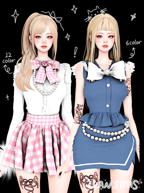 Mix [LVAN]Improved Barbie Mini Skirt A278 by simsfinds - The Sims 4 Custom Content