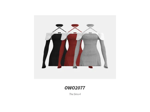 Sims 4 OWO2077 - Sultry Knit Mini Dress