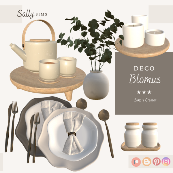Alpha Deco BLOMUS by sally4sims - The Sims 4 Custom Content