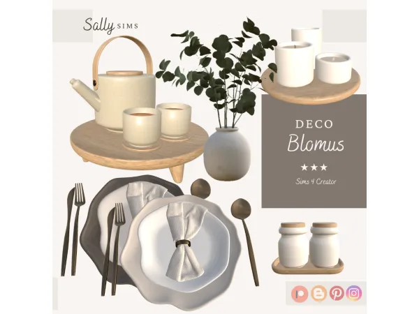 Alpha Deco BLOMUS - The Sims 4 Custom Content