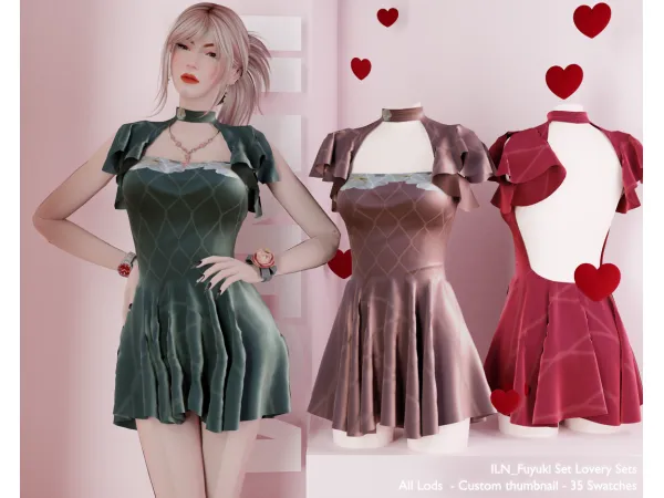 Alpha ILN Fuyuki Dress - The Sims 4 Custom Content