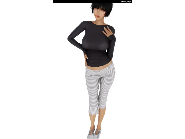 Alpha angel moon ari top mia capris by delicious things - The Sims 4 Custom Content