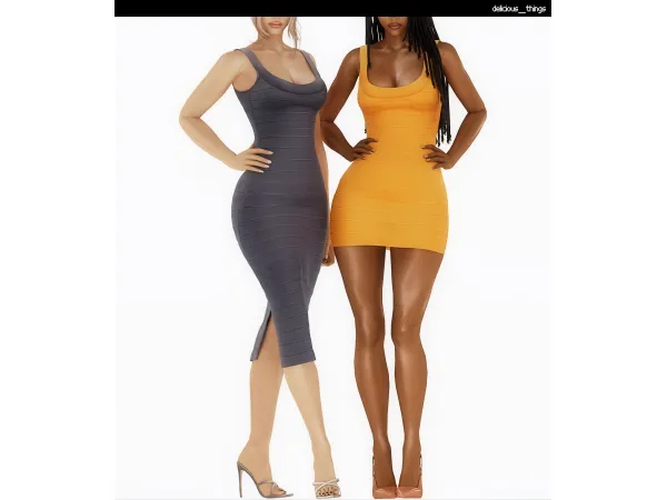 Alpha house of cb 'the OG' bandage dress set by delicious things - The Sims 4 Custom Content