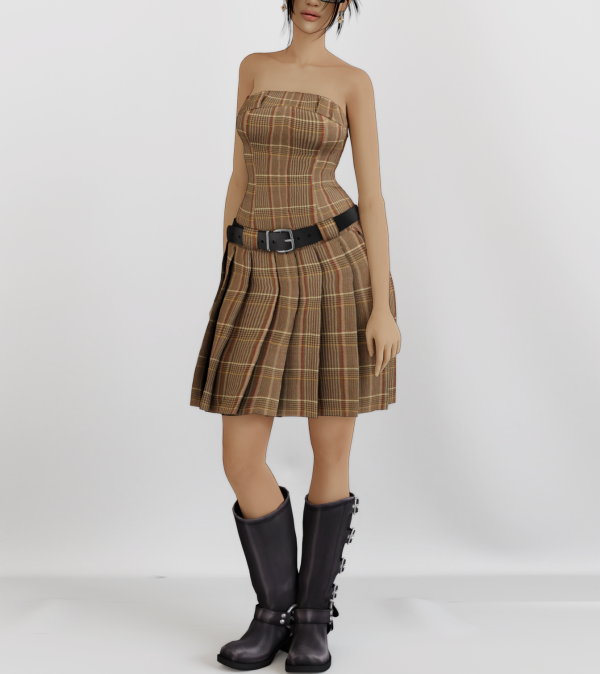 Alpha aldari bandeau midi dress by simsfinds - The Sims 4 Custom Content
