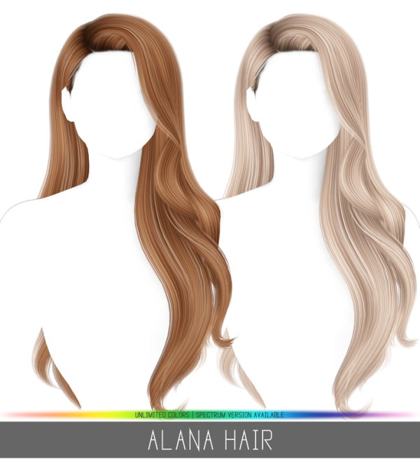 Alpha ALANA HAIR by simsfinds - The Sims 4 Custom Content