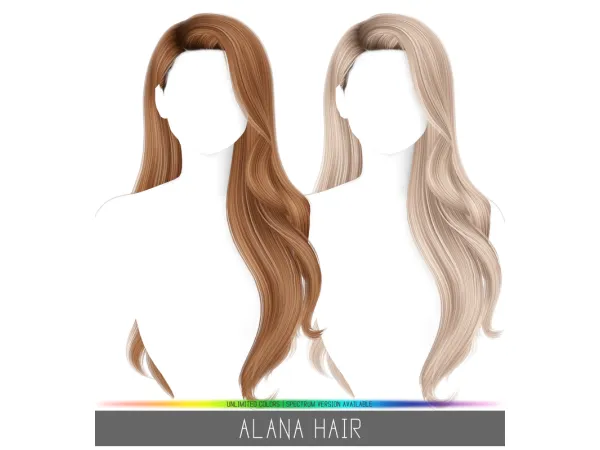 Alpha ALANA HAIR by simpliciaty - The Sims 4 Custom Content