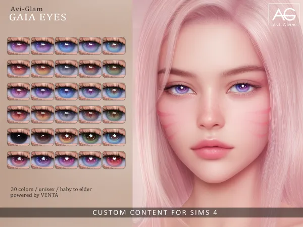 Alpha Gaia Eyes Avi Glam - The Sims 4 Custom Content