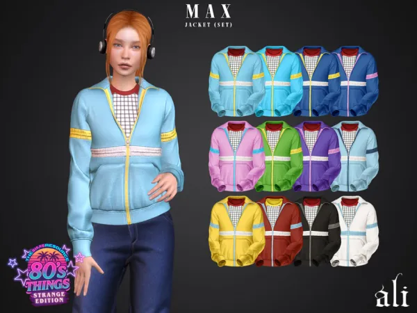 Alpha 80's Things MAX jacket by ali1 - The Sims 4 Custom Content