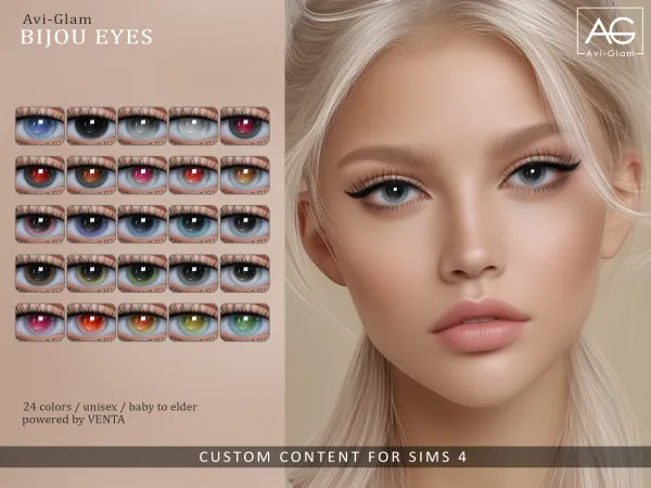 Alpha Bijou Eyes avi glam - The Sims 4 Custom Content