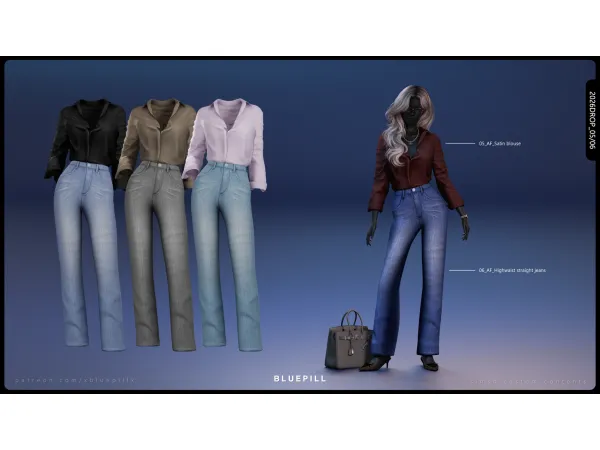 Alpha 2026DROP_0506 AF outfit by xbluepillx - The Sims 4 Custom Content
