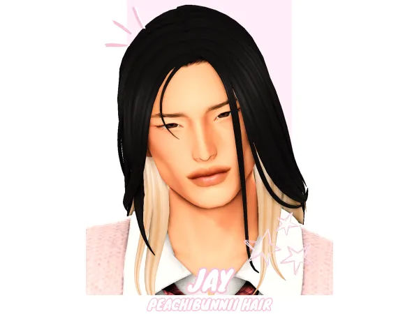 Maxis Match Jay Hair by Peachibunnii - The Sims 4 Custom Content