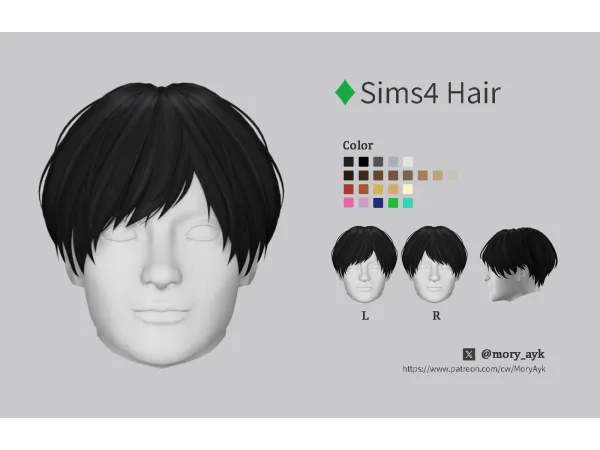 Sims 4 Sims4 male hair CC by MoryAyk