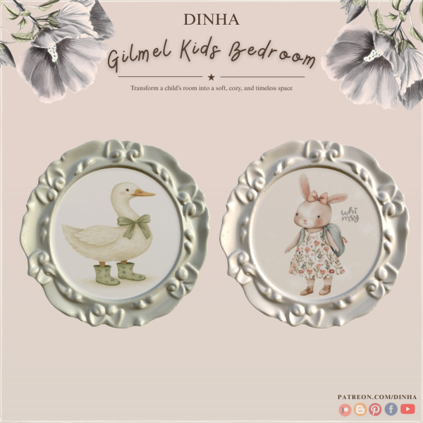 Alpha Gilmel Kids Bedroom Frames by dinhagamer - The Sims 4 Custom Content