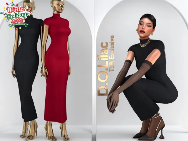 Sims 4 Stretch Crepe Gown DO2085
