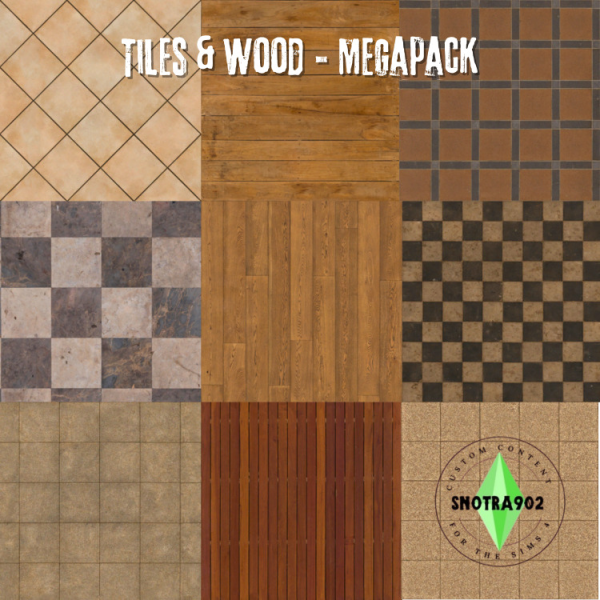 Mix Tiles Wood Megapack by simsfinds - The Sims 4 Custom Content
