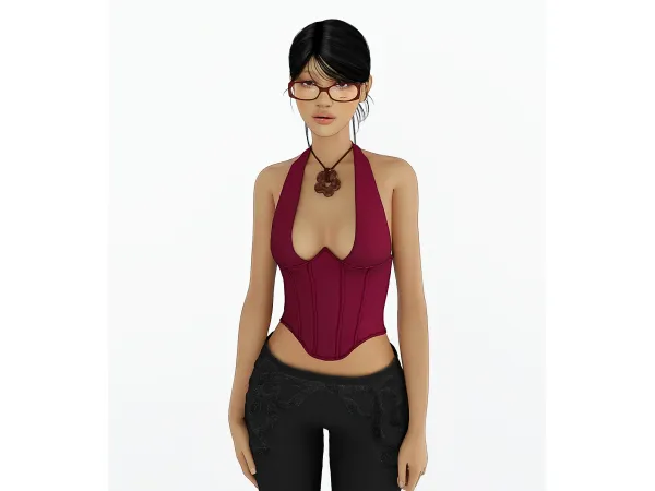 Alpha miaou ari corset by delicious things - The Sims 4 Custom Content