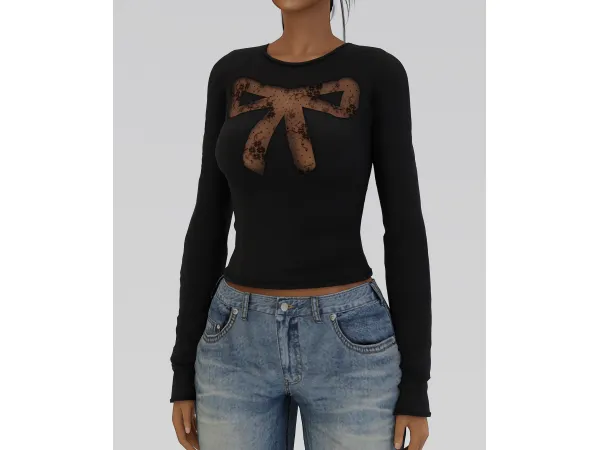 Sims 4 sandy liang doting top by delicious things