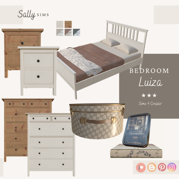 Alpha Bedroom LUIZA by sally4sims - The Sims 4 Custom Content