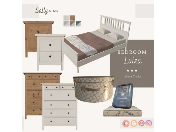 Alpha Bedroom LUIZA - The Sims 4 Custom Content